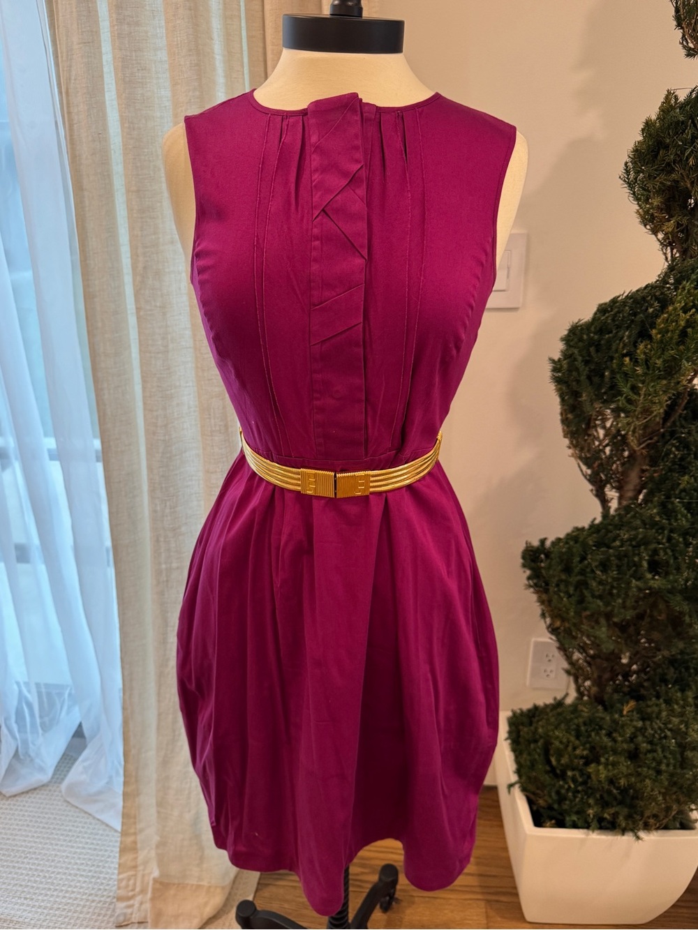 Lavia Sleeveless Raspberry Magenta Dress - Size S